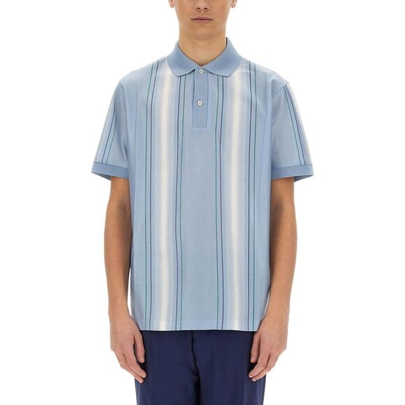 Paul Smith Men Polo Shirt With Vertical Stripes